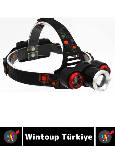 Profesyonel Kamp Avcı Balıkçı Deprem Güçlü Işık 4 Mod Aydınlatma Şarjlı 6000 Lümen Kafa Lambası Çok Renkli