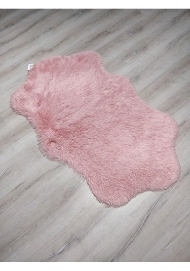 Beyazhalı Tavşan Tüyü Pudra 2Kafa Post Halı 80 x 140 Cm