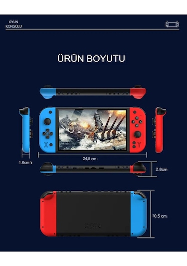 G90 7 İnç Ips Hd Ekran Oyun Konsolu Linux İşletim Ve Çoklu Sistem Emülatörü Arcade Oyun Konsolu