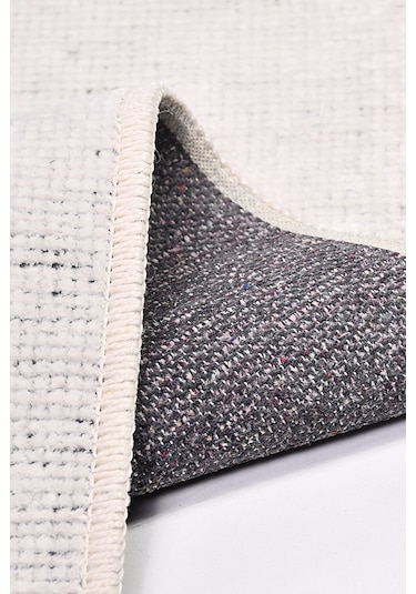 Azra Beyaz Kaymaz Taban Halı – Salon, Çocuk Odası ve Mutfak için Yıkanabilir, Yumuşak Kilim