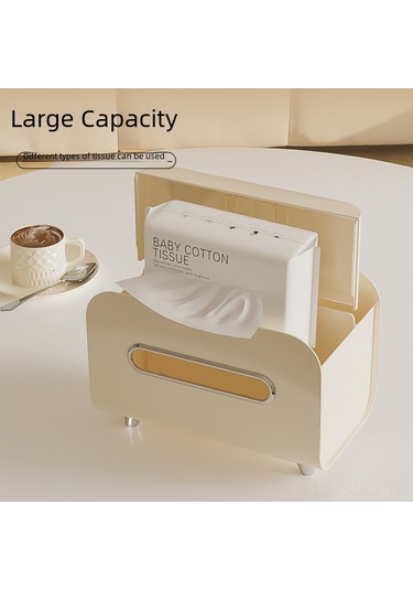 Springsun Mutfak Ve Oturma Odası Kullanıma Uygun Çok Fonksiyonlu Tissue + Kumanda Tutucu Sakura Pembe Light Luxury Stil Masaüstü Organizer Kutusu