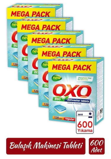 Oxo 600 Adet Bulaşık Makinesi Tableti Mega Paket Deterjan Hepsi B