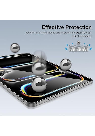 Apple İpad Pro 13 İnç 2025 M5 A3360-a3361 İle Uyumlu Temperli Kırılmaz Cam Ekran Koruyucu