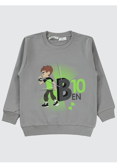Ben10 Ben 10 Erkek Çocuk Uzun Kol Sweatshirt 2-5 Yaş Gri