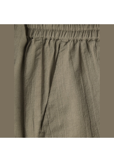Kadin Bol Kalip Baglama Detayli Sort - Kia - 12290712 Dusty Olive