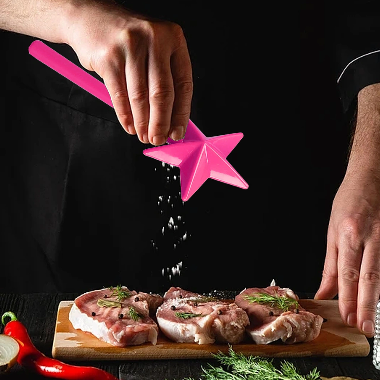 Kosona Pembe Yıldız Şekilli 3 Delikli Tuz Dökücü: Mutfak Dekoru İçin Pratik Ve Zevkli Baharat Aleti
