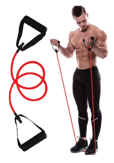 Kırmızı Kuvvet Lastiği Çift Köpük Saplı - - Direnç Lastiği