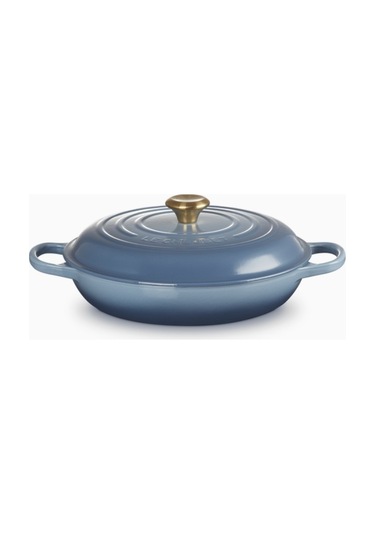 Le Creuset Gourmet Profesyonel Lüks Döküm Tencere Açık Mavi 30 Cm