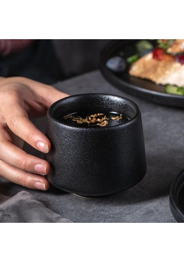 Suntek Çömlekçilik Çin Çay Bardağı İşgal Siyah-bir Siyah Bir