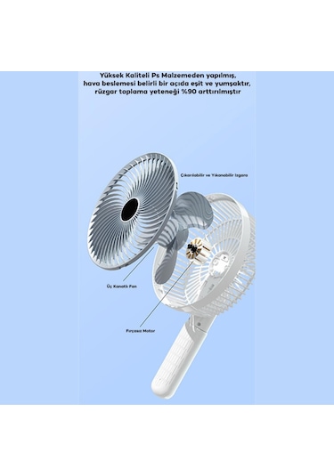 Polham Klipsli Masaüstü Vantilatör, Portatif, Taşınabilir Hafif Fan Ofis Ev İçin Mini Fan Vantilatör