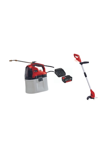 Einhell Gc-CT 18/24 Akülü Kenar Kesme Makinesi + GE-WS 18/75 Püskürtme Makinesi + 4.0 Ah Akü Ve Şarj  Ünitesi