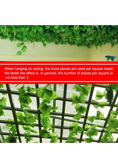 Wezone Yapay Sarmaşık Yaprakları - 5'li Set Dekoratif Plastik Duvar Asma Bitkisi 90cm