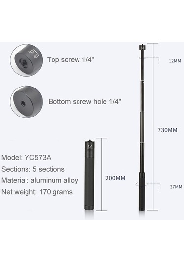 Tongxida Yc573a Selfie Uzatma Çubuğu, Feiyu G5/spg/wg2 Gimbal İçin