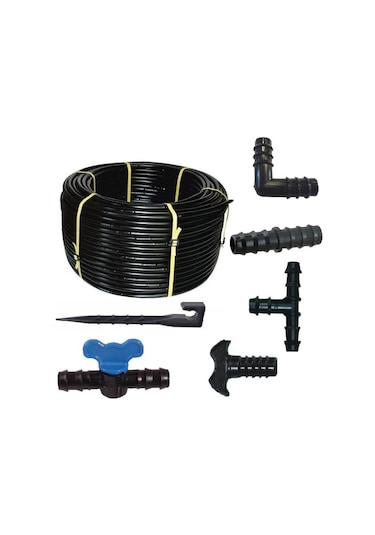 Delikli Bahçe Damla Sulama Ekonomik Set 20 Cm 100 Mt