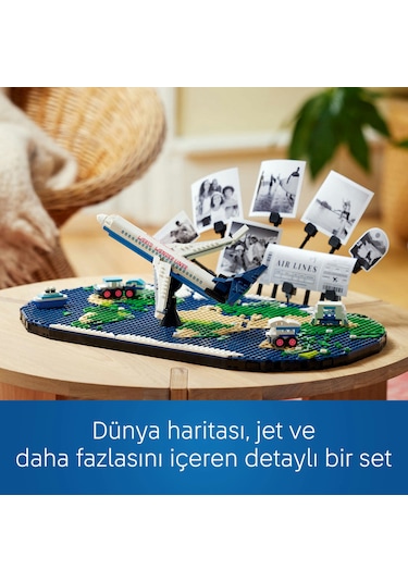 LEGO® Seyahat Anıları 41838 - Seyahat Etmeyi Seven Aileler İçin Dünya Haritası İçeren Yaratıcı Oyuncak Yapım Seti (1231 Parça)