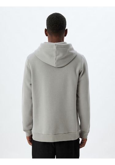 Koton Şardonlu Pamuklu Basic Kapşonlu Sweatshirt Gri 5wam70001mk Gri