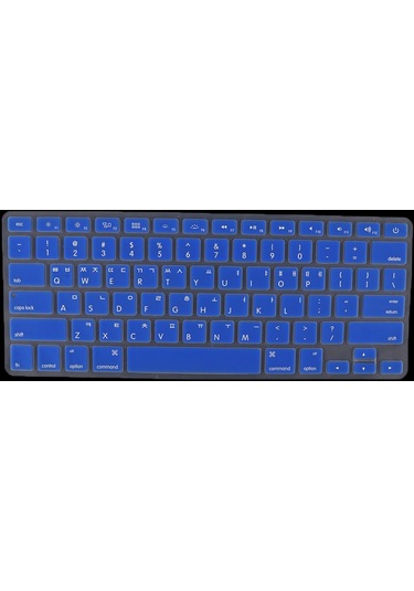 Homyl Macbook Pro 13/15 Inç Için Kore Silikon Klavye Mavi