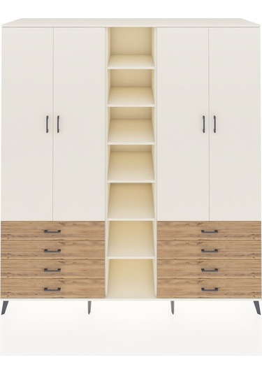 Kronos Dolap 10 Raflı 8 Çekmeceli 2 Askılı 220x59x243 Aytaşı-aytaşı/çam Aytası/atlas Çam