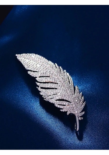 Beautiful Detail Takı Broş Tüy 123822787 Gri