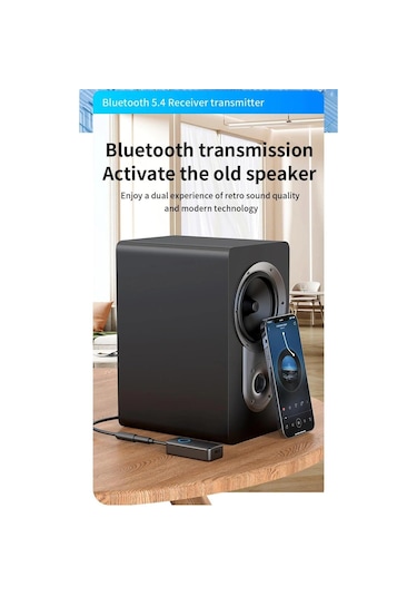 M30 Kablosuz Ses Adaptörü Bluetooth 5.4, Aux 3.5mm, 2 Si 1 Arada Transmitter, Araç & Ev Hoparlör Uyumlu