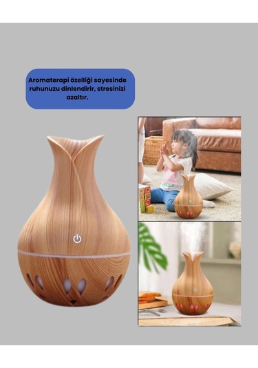 Usb Şarjlı 7 Renk Led Işıklı Sessiz Çalışan Mini Hava Nemlendirici