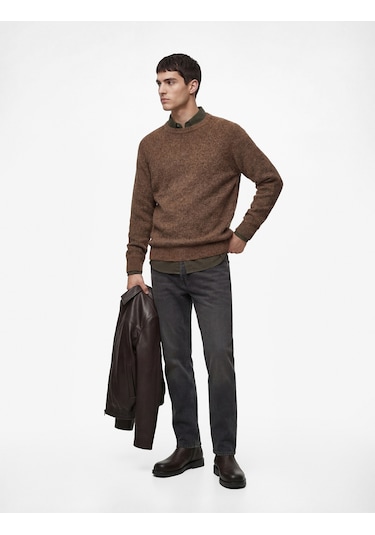 Koton Regular Fit Uzun Kollu Bisiklet Yaka Triko Kazak Vizon 6wam70077ht Vizon