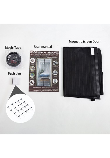 Hfambition Siyah Manyetik Pencere Perdeği - Otomatik Kapanır, Sessiz, Haşere Engeli, Hava Akışı Sağlar, Kolay Kurulum 120x240 Cm