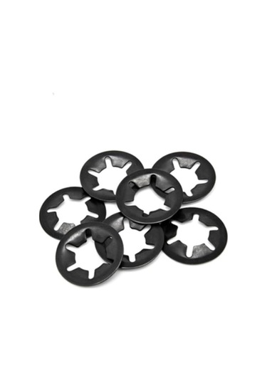 Somun, 20pcs M2 M2.5 M3 M4 M5 M6 M8 M10 M12 Yıldız Kilit Tespit Tutma Halkaları Çiçek Yıkayıcı Klips M4 Siyah + Gümüş