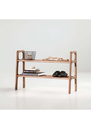 Woodesk Escala, Ahşap, Ayakkabılık Ve Raf Sistemi, Tik Renk Teak