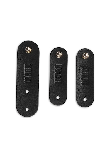 Bubm Lxdc 3 Adet Deri Kablo Askıları Kablo Bağı Sarar Kordon Yönetim Tutucu - Siyah