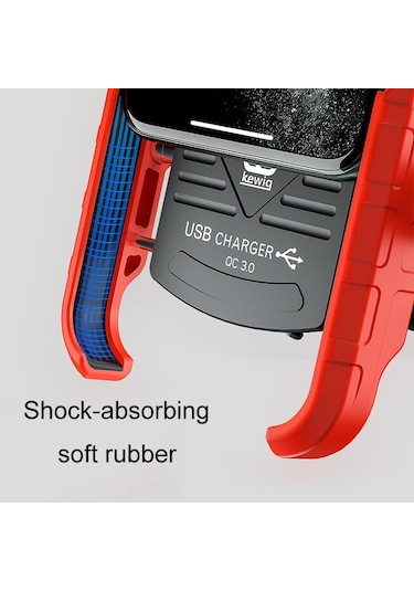 Kewig M8 Motosiklet Navigasyon Telefon Tutucu Açık Sürme Şarj Braketi Mavi Mavi