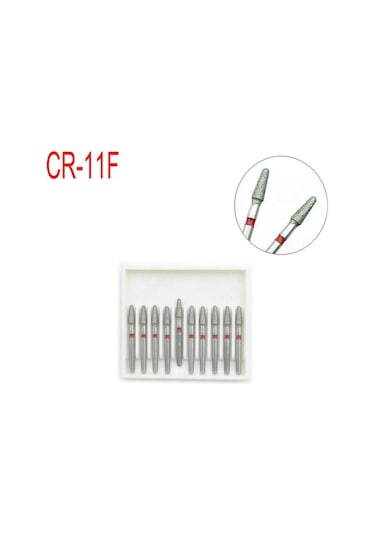 10 Adet 1.6mm Diş Elmas Fg Yüksek Hızlı Burs Parlatma Yumuşatma Diş Hekimliği Enstrüman Cr-11f