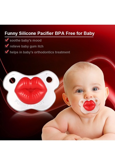 Tenfowee Bebek Uyku Pacifieri - Gülümseyen Dudak Desenli, Medikal Silikon, Bpa'sız, Diş Gelişimi İçin, 6 Aylık Ve Üzeri Bebekler İçin