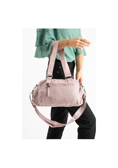 Kadın Omuz Çantası Çapraz Askılı Postacı Bayan Çantası 21 31 Cm Poliamid Hafif Kumaş Kol Çantası Pembe