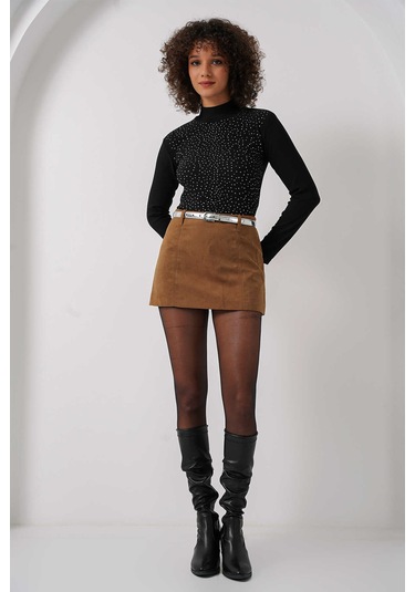 Gabria Taşlı Uzun Kol Bluz Siyah