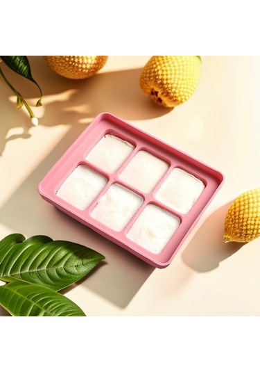 Ximistore9 Büyük Boy Silikon Bebek Yemek Mutfak Kutusu - Buzağı Molds, Pişirme & Muhafaza, Kapaklı, Kolay Çıkarma Pembe + Mor + Yeşil Pembe - Mor - Yeşil