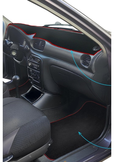 Hyundai Accent Yumurta Kasa 1996-2000 Uyumlu Oto Halı Paspas & Torpido Kaplama Koruma Halısı Seti