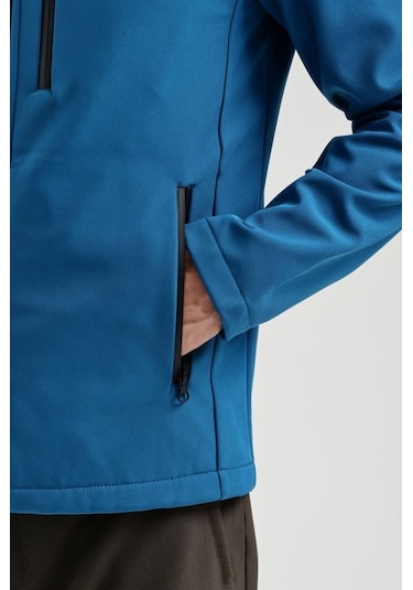 Exuma 2311100 Erkek Petrol Mavisi Yağmur Rüzgar Geçirmez Softshell Özellikli Mont 001
