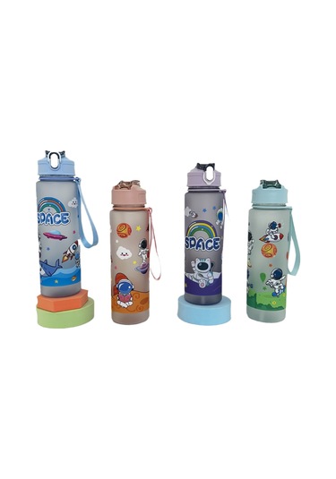 Yifomall Yeşil Uzaylı Desenli Yazlık Matara - Kayganlık Önleyici Sünger Kapaklı, Taşınabilir Kordonlu, Dayanıklı Pc Plastik İçecek Kopsu Diğer