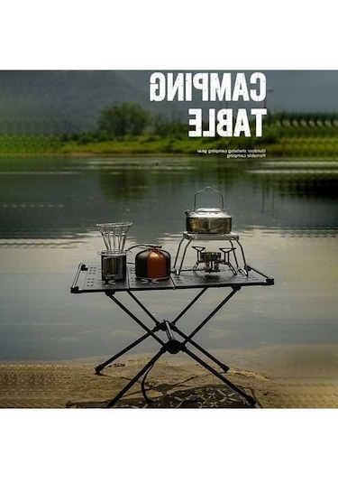 Bloomnest Ultra Taşınabilir Siyah Piknik Masası Küçük Boy Katlanır Kamp Hafif Barbekü Alüminyum & - Yq Siyah Siyah