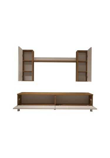 Decoraktiv Eko 7 Mdf Std Krom Ayaklı Tv Ünitesi Tv Sehpası Pera - Beyaz