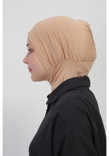 Pratik Esnek Likralı Boyunluklu Geçmeli Bone Bej