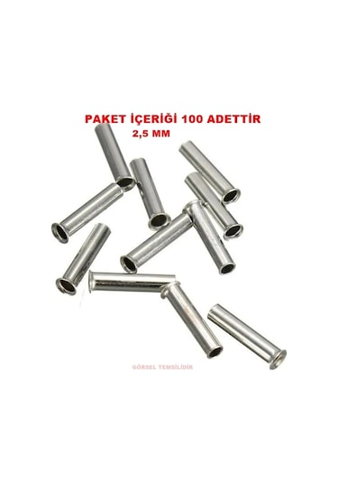 Gwest İzolesiz Kablo Yüksüğü 2,5mm E 12mm 100 Li Pk.