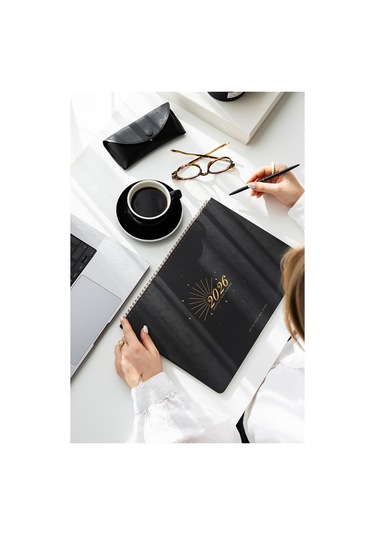 2026 Masaüstü Planlayıcı Takvim 24x34 Cm - Siyah