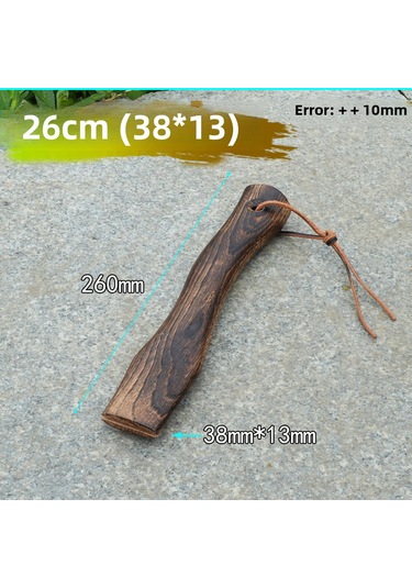 Yunboo 26 Cm Deri İpli Ahşap Bıçak Sapı - Dayanıklı Yeşil Meşe, Hassas İşler İçin Kısa Tasarım, Konforlu Tutuş