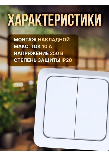 General Lighting Systems Açık Yüzeyli Çift Düğmeli Beyaz Işık Anahtarı 316970726