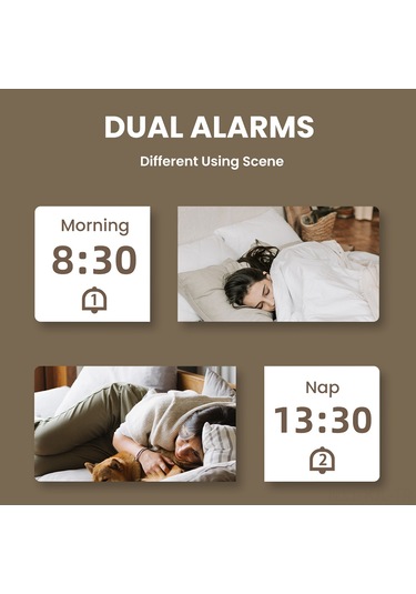 Gajeena Ahtapot Ahşap Led Saat, Dışarıdaki Sıcaklığı Gösterir, Otomatik Işık Algılama, İki Alarm, Usb Telefon Şarjı, Zx1003a, Pil Yok