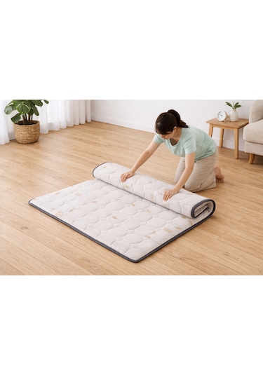 Cotton 5cm Sünger Şilte 140x190 Ped Yatak Şiltesi Pedi Topper Katlanabilir Katlanır