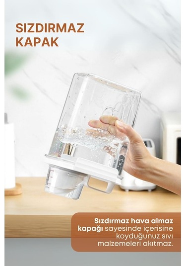 Novahub 3 Lü Sızdırmaz Kapaklı Depolama Kabı, 2300 Ml, Erzak Saklama Şeffaf