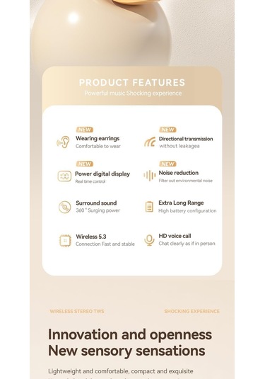 Tcherchi Aı Çeviri Yapay Zeka Gerçek Zamanlı 144 Dil Destekli Bluetooth Kulaklık, Aktif Gürültü Azaltma Kulaklık